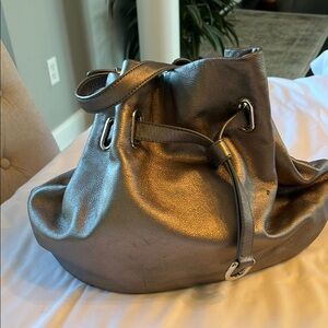 Cole Haan Metallic Leather Bucket Bag